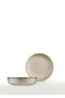 Hermia MOD20CKS2730P01 Juego de cuencos de porcelana gris de 2 piezas, 20x20x5 cm